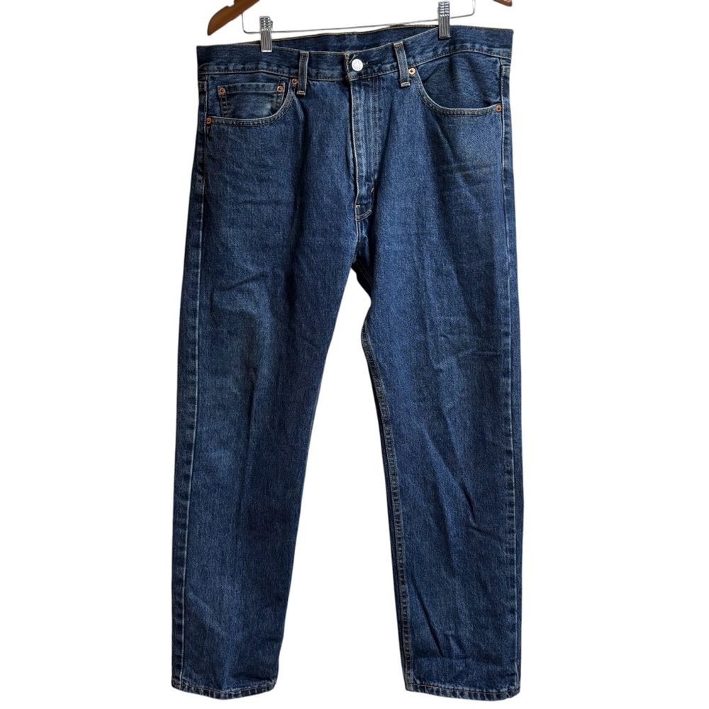 Levis 505 Regular Fit Straight Leg Jeans Mens 36x30 Medium‎ Wash Blue Denim #406